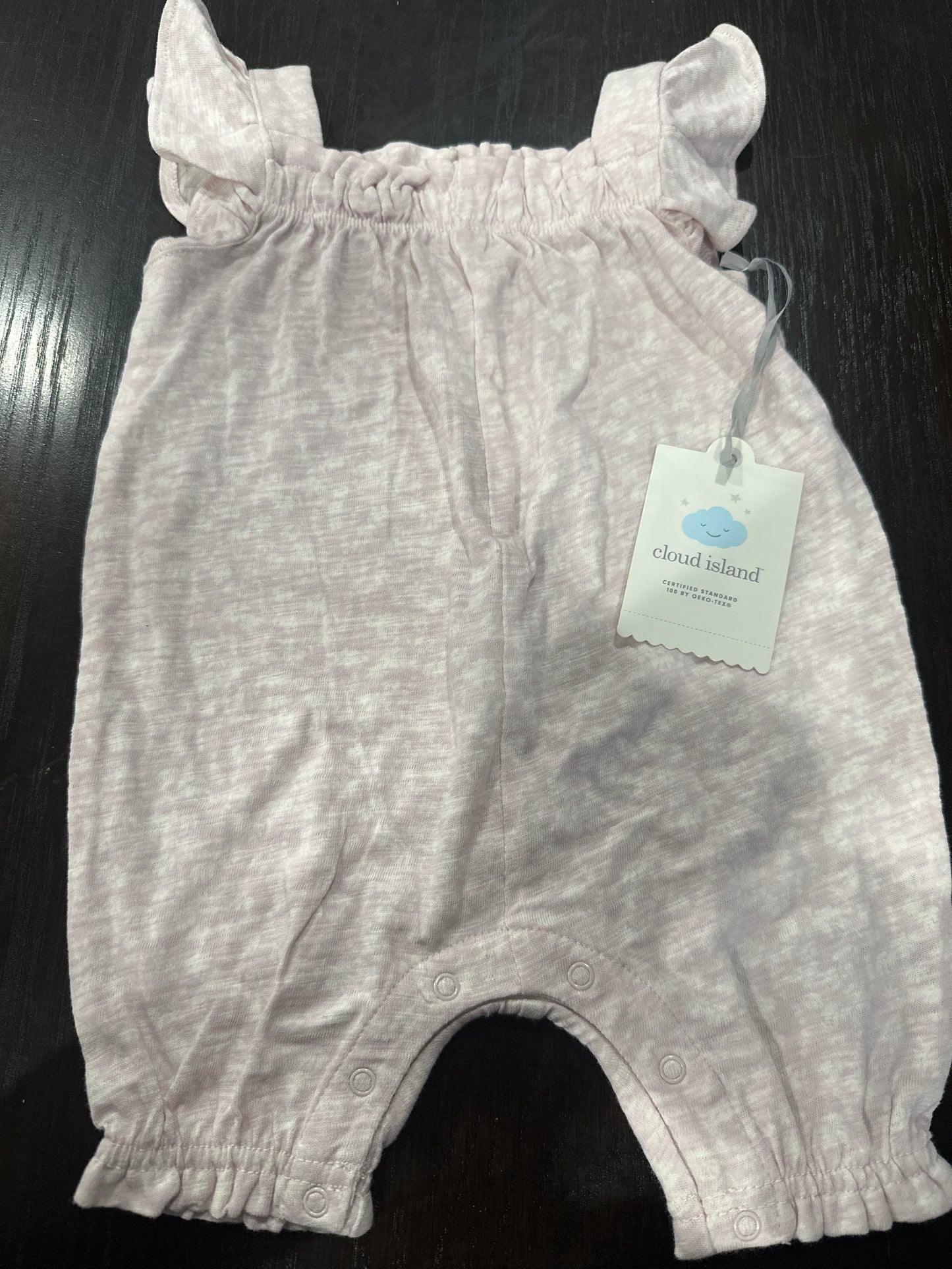 Cloud Island Baby Ruffle Romper – Lightweight Textured Cotton, Snap Closure