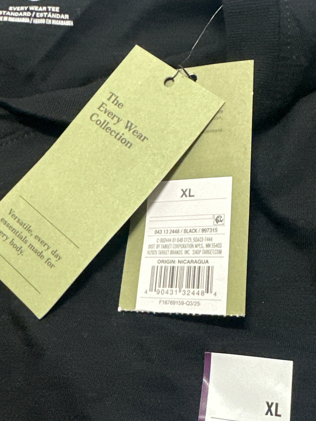Goodfellow & Co Black V Neck T Shirt Size XL