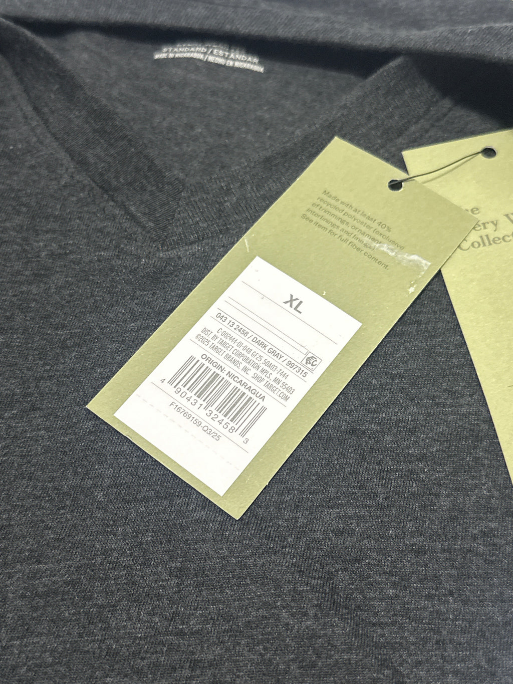 Goodfellow & Co Dark Gray V Neck T Shirt Size XL product photo 5