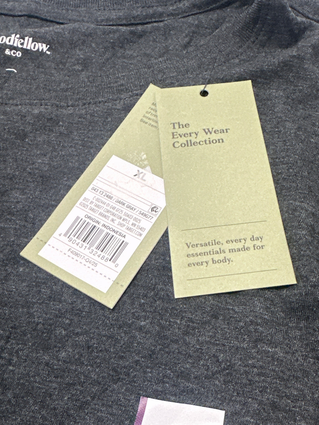 Goodfellow & Co Dark Gray Crew Neck T Shirt Size XL product photo 5
