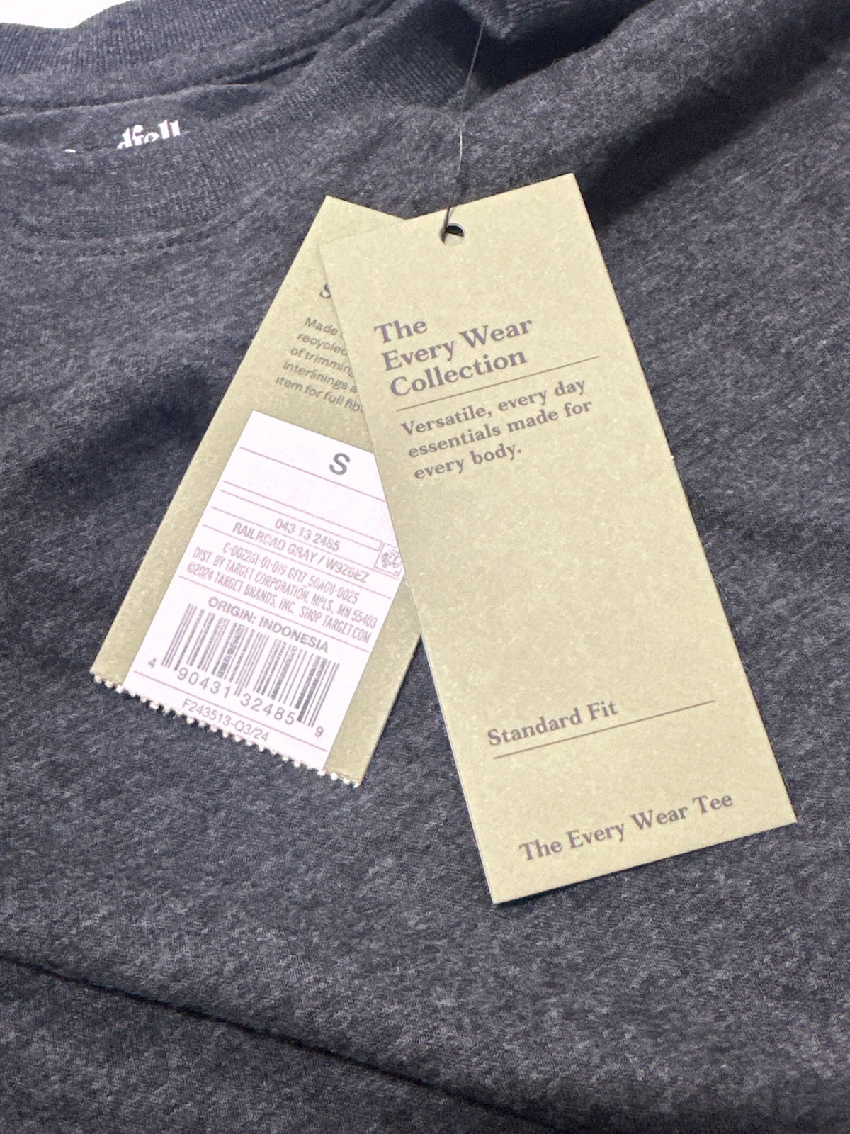 Goodfellow & Co Railroad Gray Crew Neck T Shirt Size S