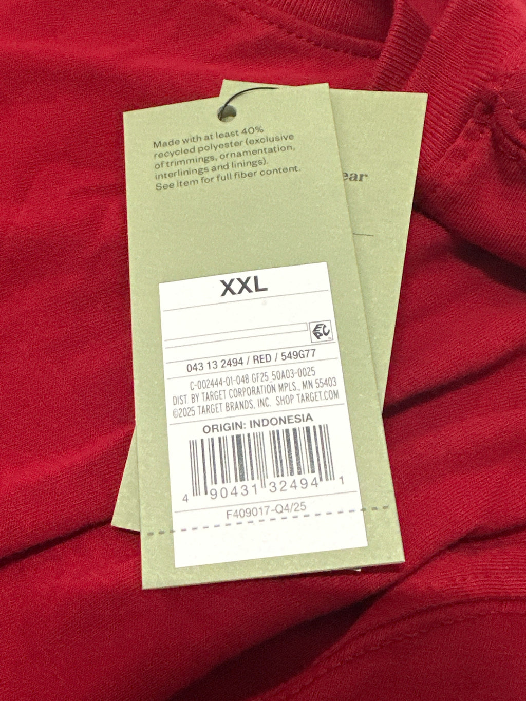 Goodfellow & Co Red Crew Neck T Shirt Size XXL product photo 5