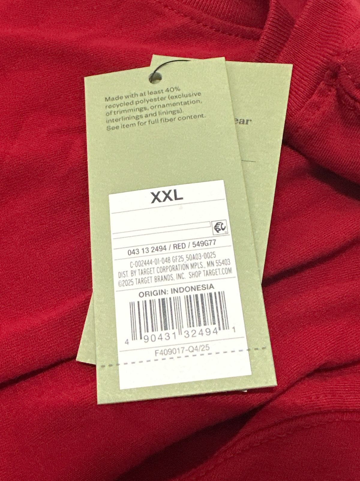 Goodfellow & Co Red Crew Neck T Shirt Size XXL product photo 5