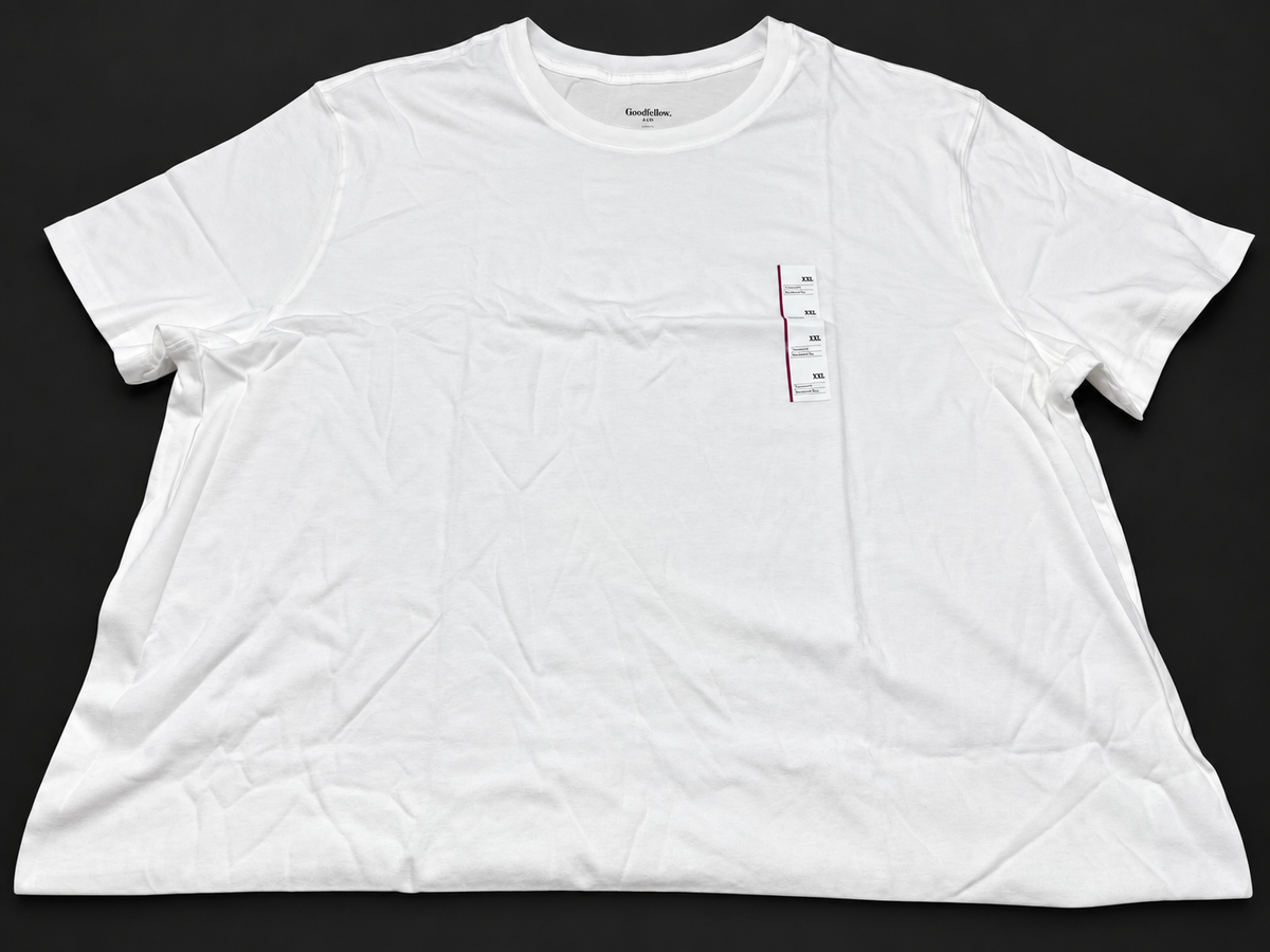 Goodfellow & Co White Crew Neck Standard Fit T Shirt Size XXL