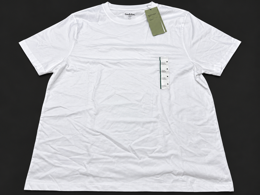 Goodfellow & Co White Crew Neck Standard Fit T Shirt Size M