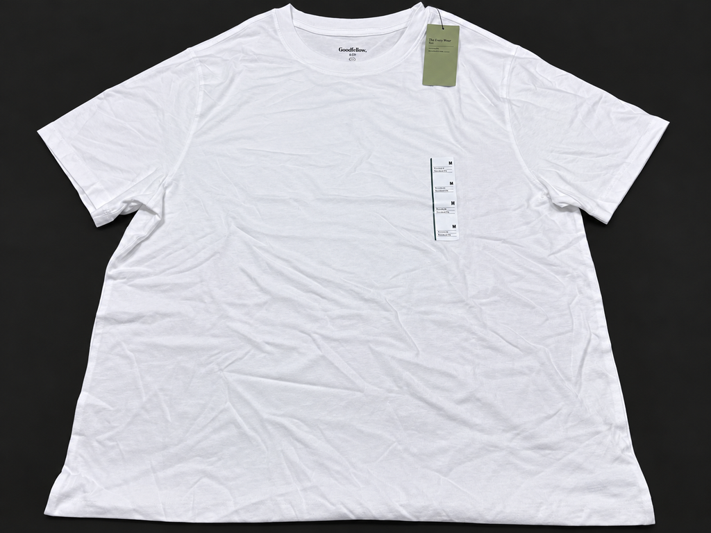 Goodfellow & Co White Crew Neck Standard Fit T Shirt Size M