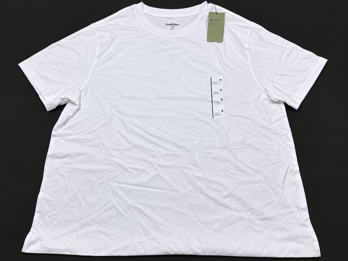Goodfellow & Co White Crew Neck Standard Fit T Shirt Size M