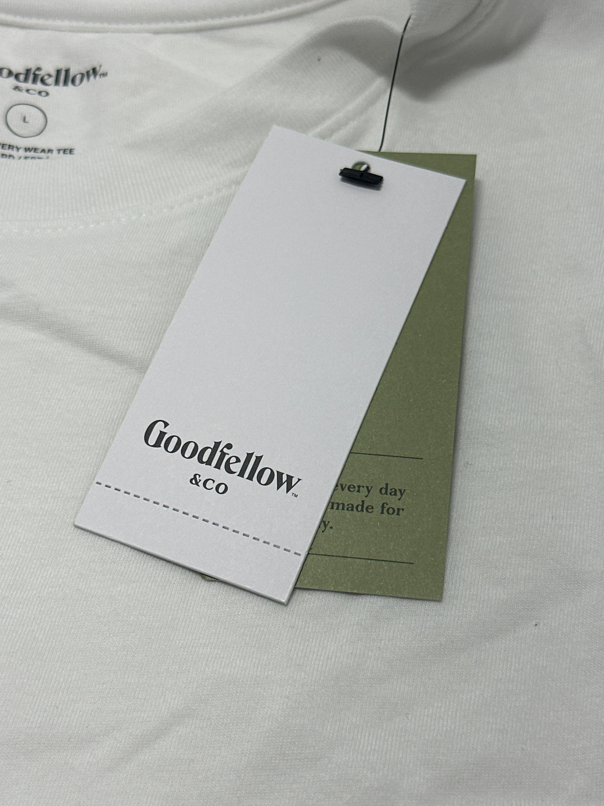 Goodfellow & Co White Crew Neck T Shirt Size L product photo 4