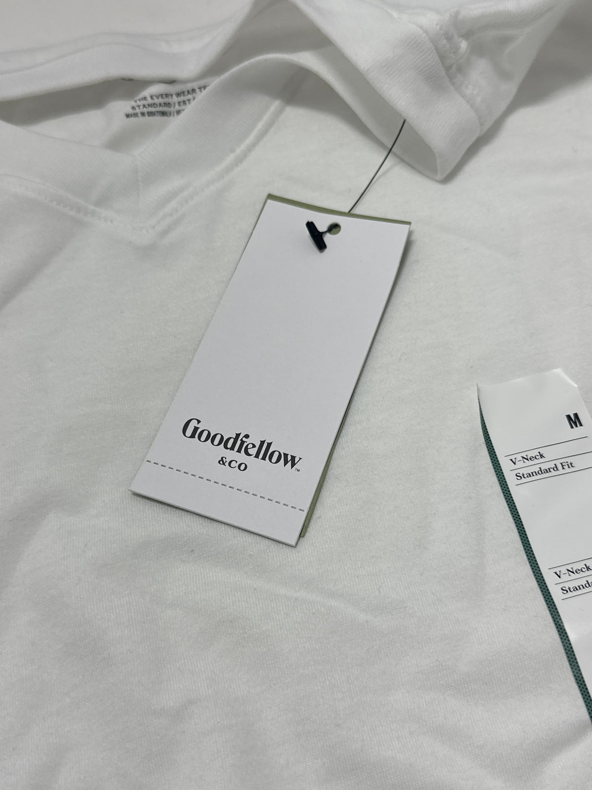 Goodfellow & Co White V Neck T Shirt Size M product photo 4