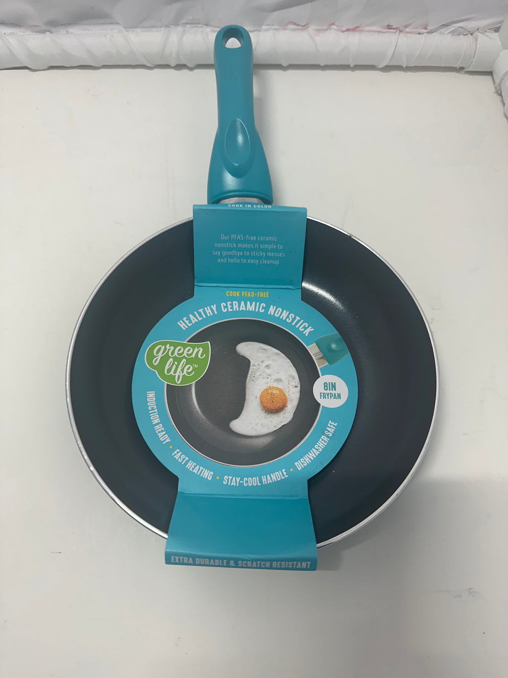 GreenLife Soft Grip Turquoise Ceramic Nonstick 8 Inch Frypan