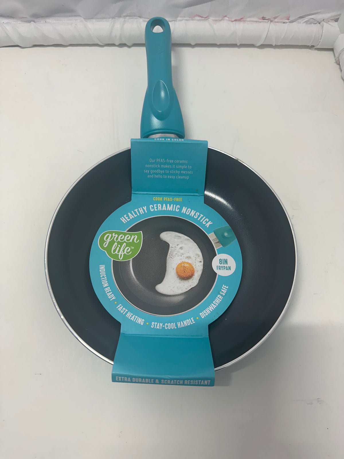 GreenLife Soft Grip Turquoise Ceramic Nonstick 8 Inch Frypan