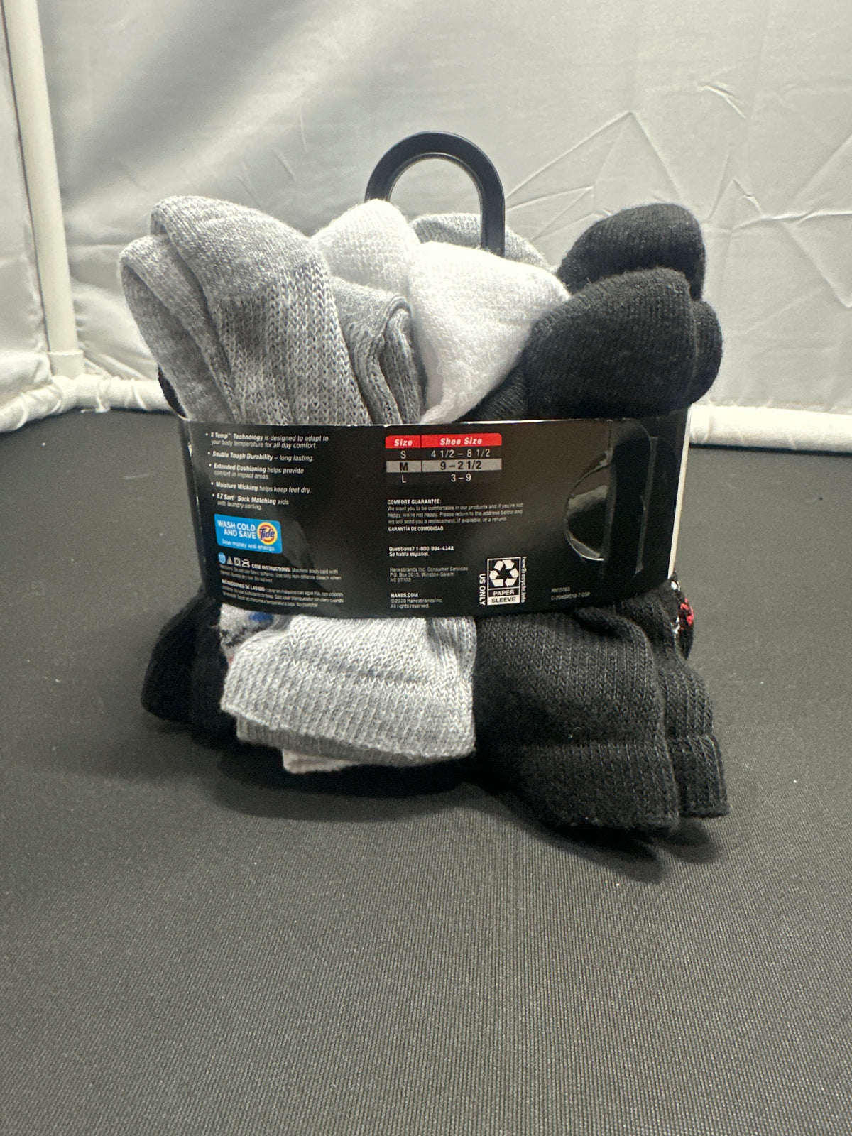 Hanes Premium Boys X-Temp cushion crew socks 10 pack size M