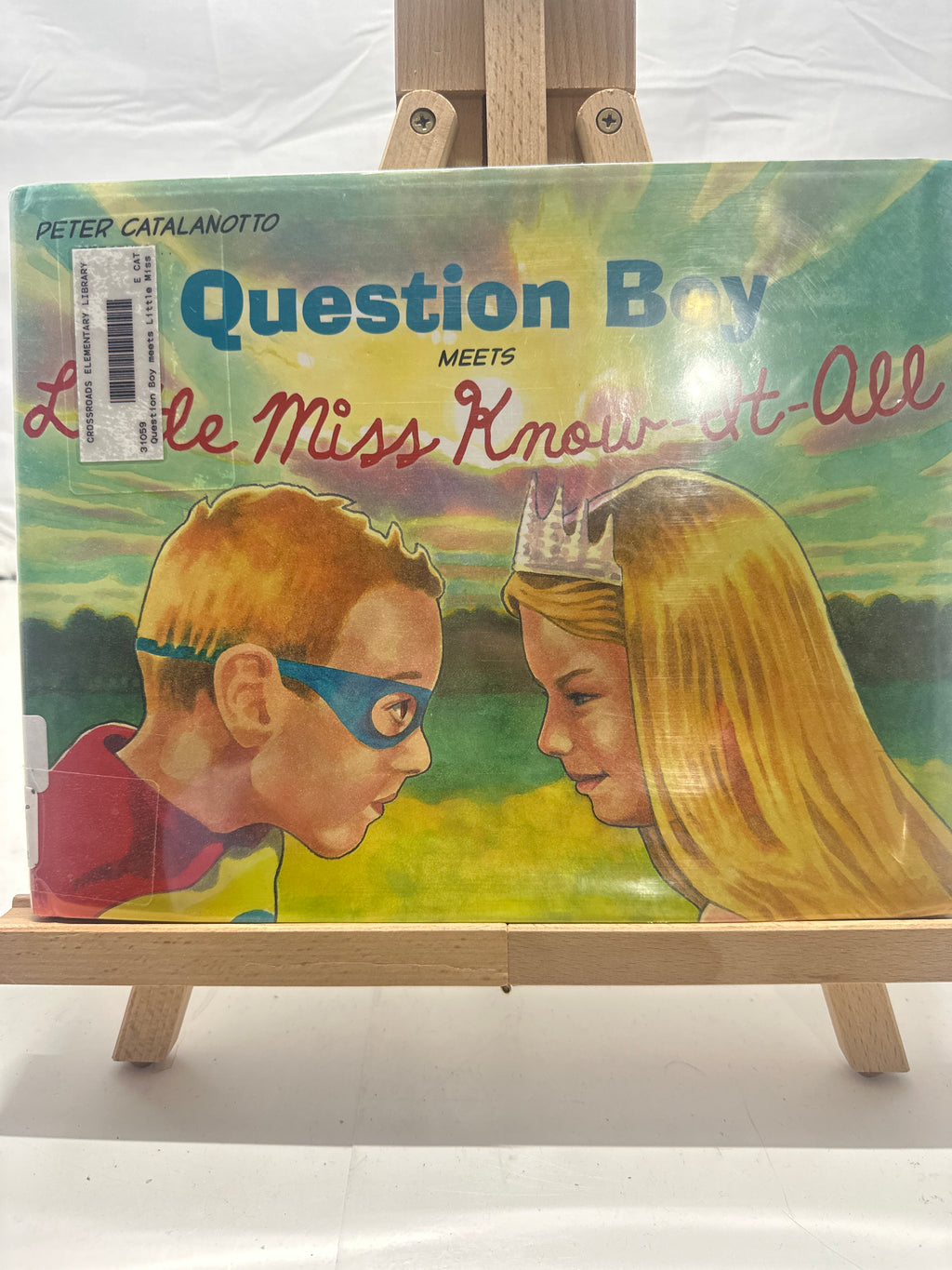 Question Boy Meets Little Miss Know-It-All by Peter Catalanotto Hardcover