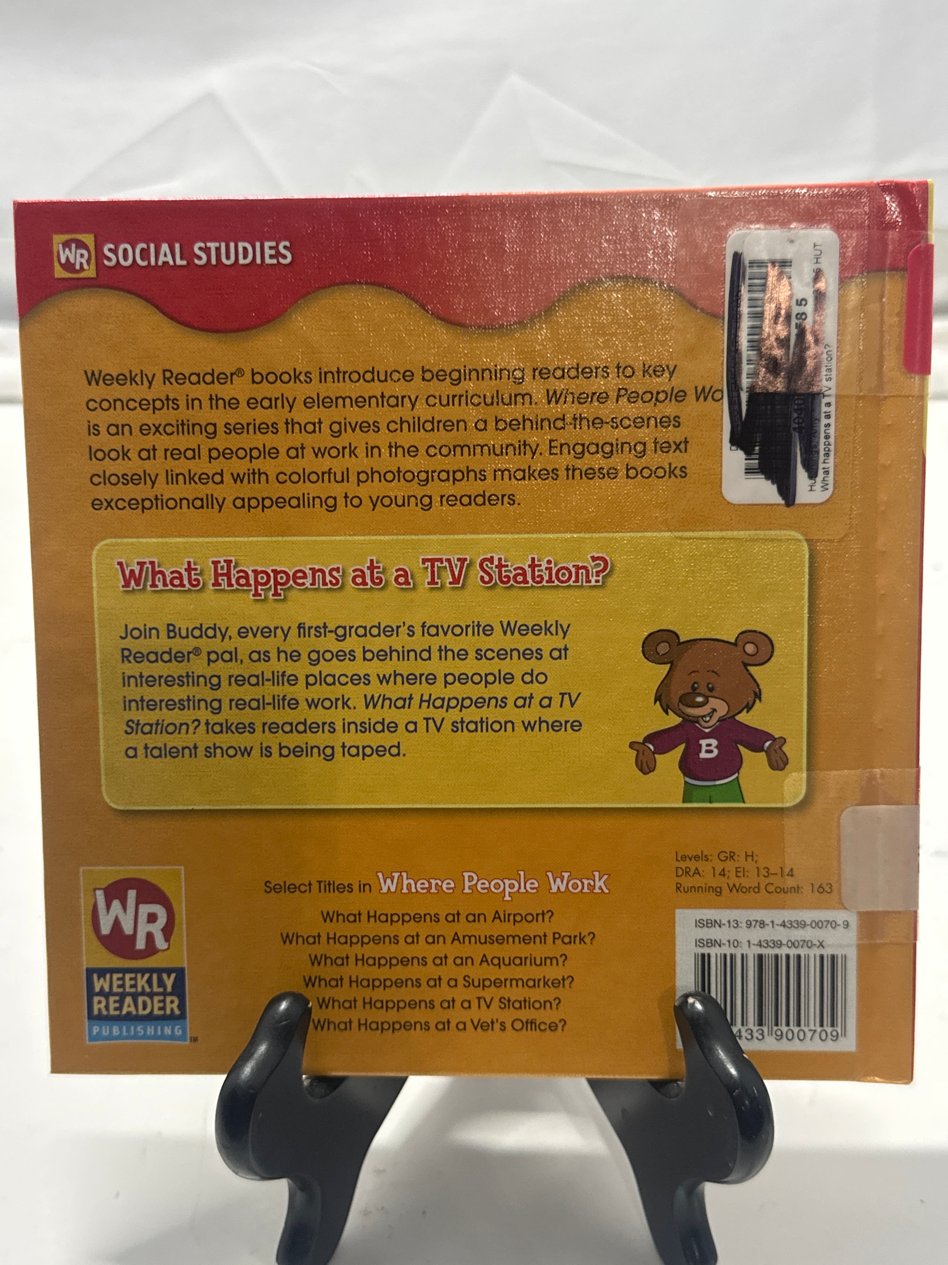 What happens at a TV station? by Amy Hutchings Hardcover Children's Book