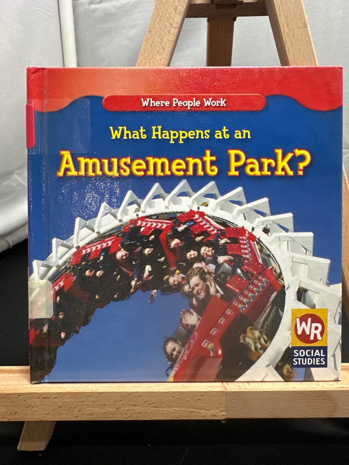 What happens at an amusement park? by Amy Hutchings Hardcover Children's Book