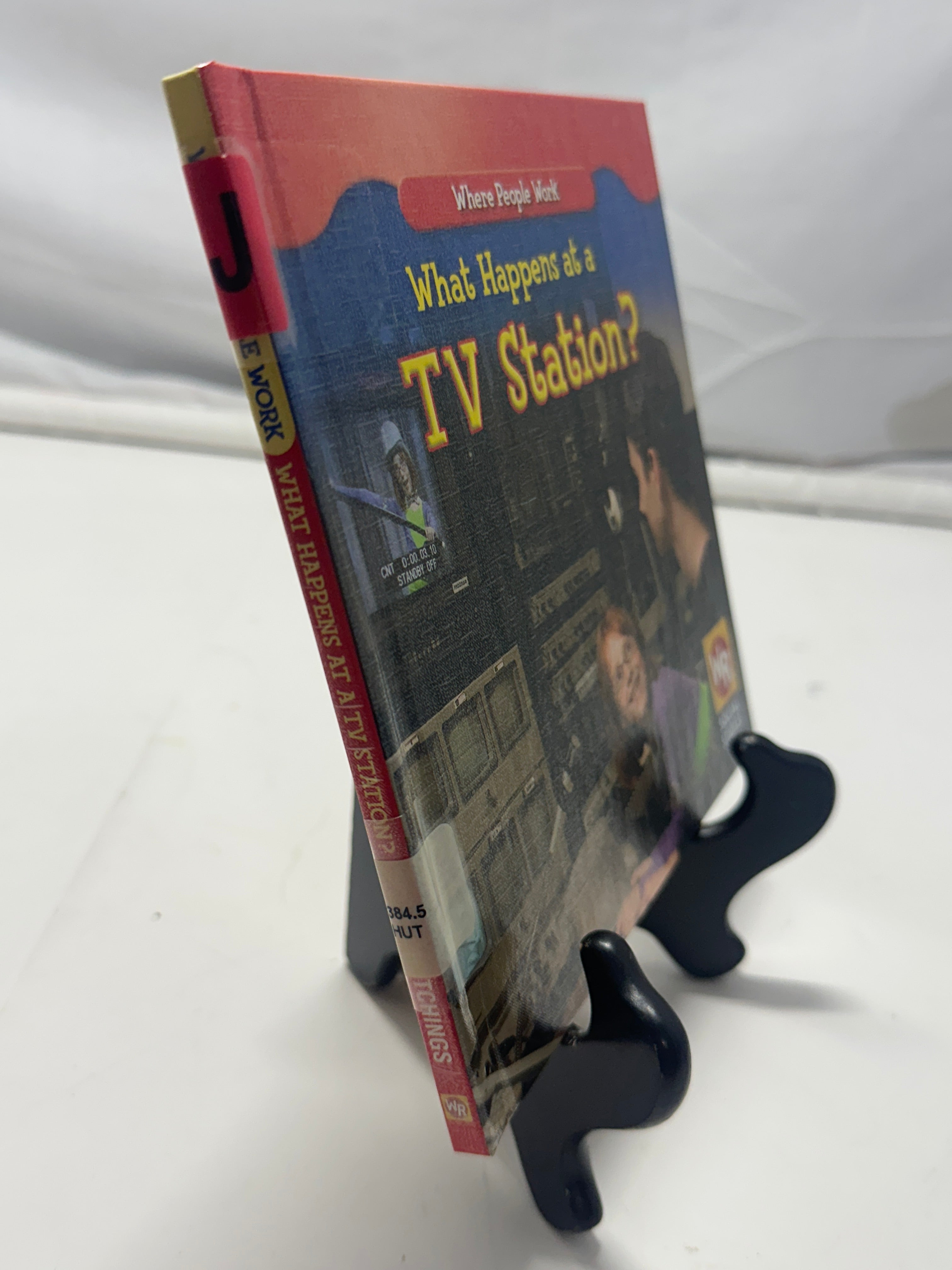 What happens at a TV station? by Amy Hutchings Hardcover Children's Book