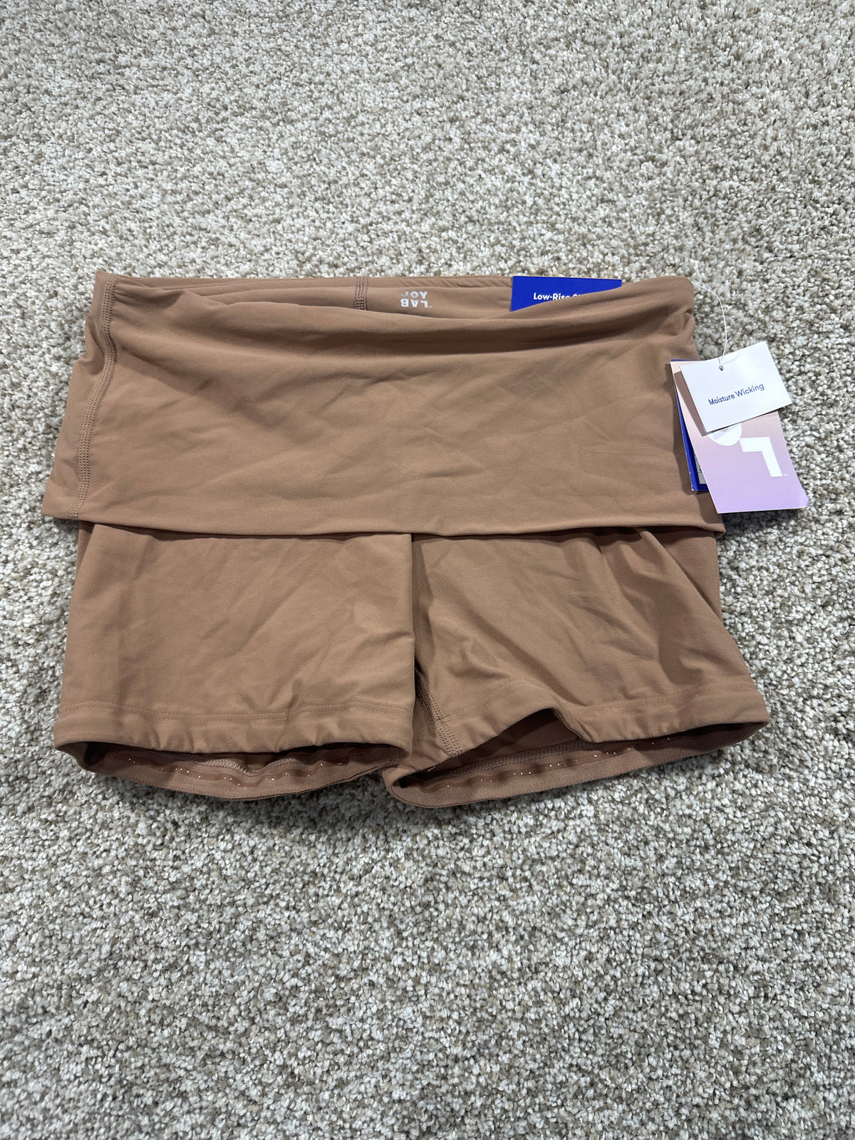 JoyLab Women's Light Brown Foldover Waistband Bike Shorts S - photo 1
