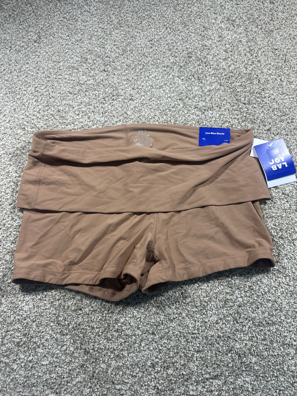 JoyLab Women's Light Brown Foldover Waistband Bike Shorts XL - photo 1