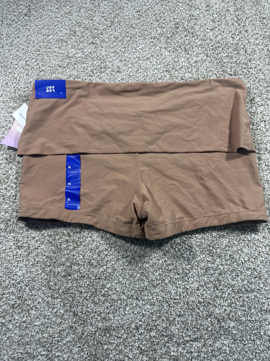 JoyLab Women's Light Brown Foldover Waistband Bike Shorts XL - photo 3