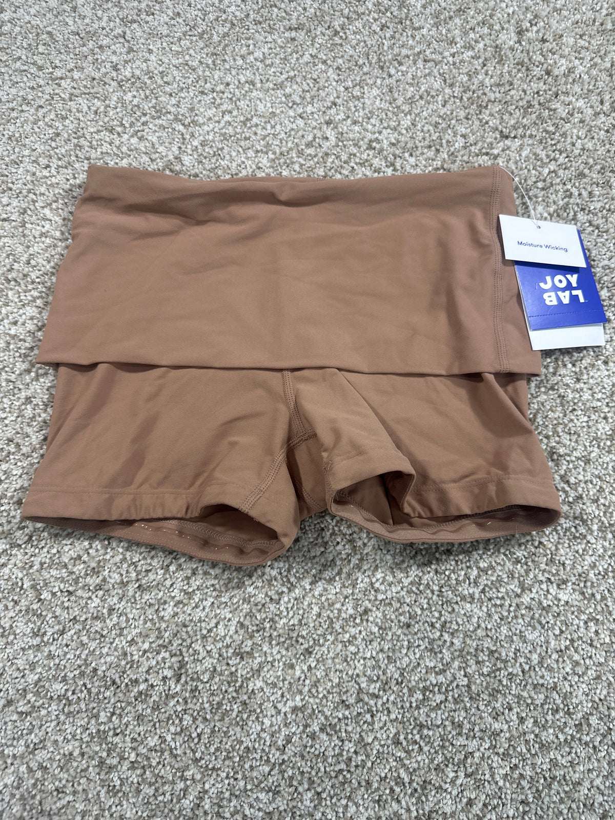 JoyLab Women's Light Brown Foldover Waistband Bike Shorts XS - photo 1
