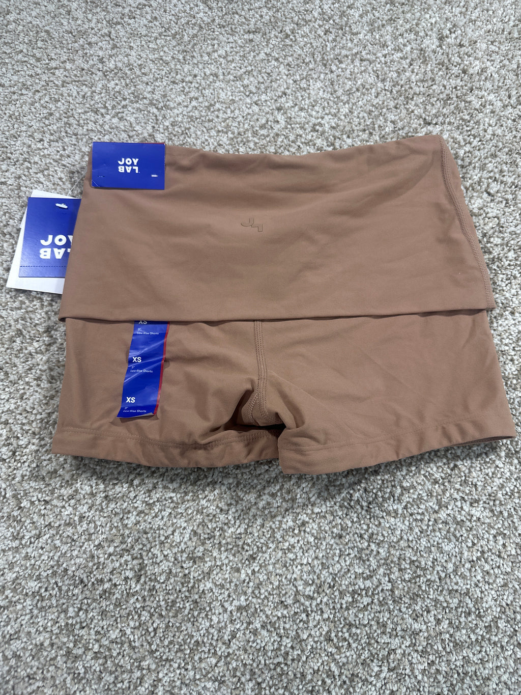 JoyLab Women's Light Brown Foldover Waistband Bike Shorts XS - photo 3