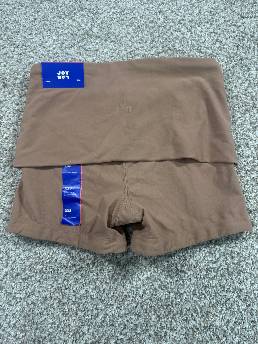 JoyLab Women's Light Brown Foldover Waistband Bike Shorts XXS - photo 2