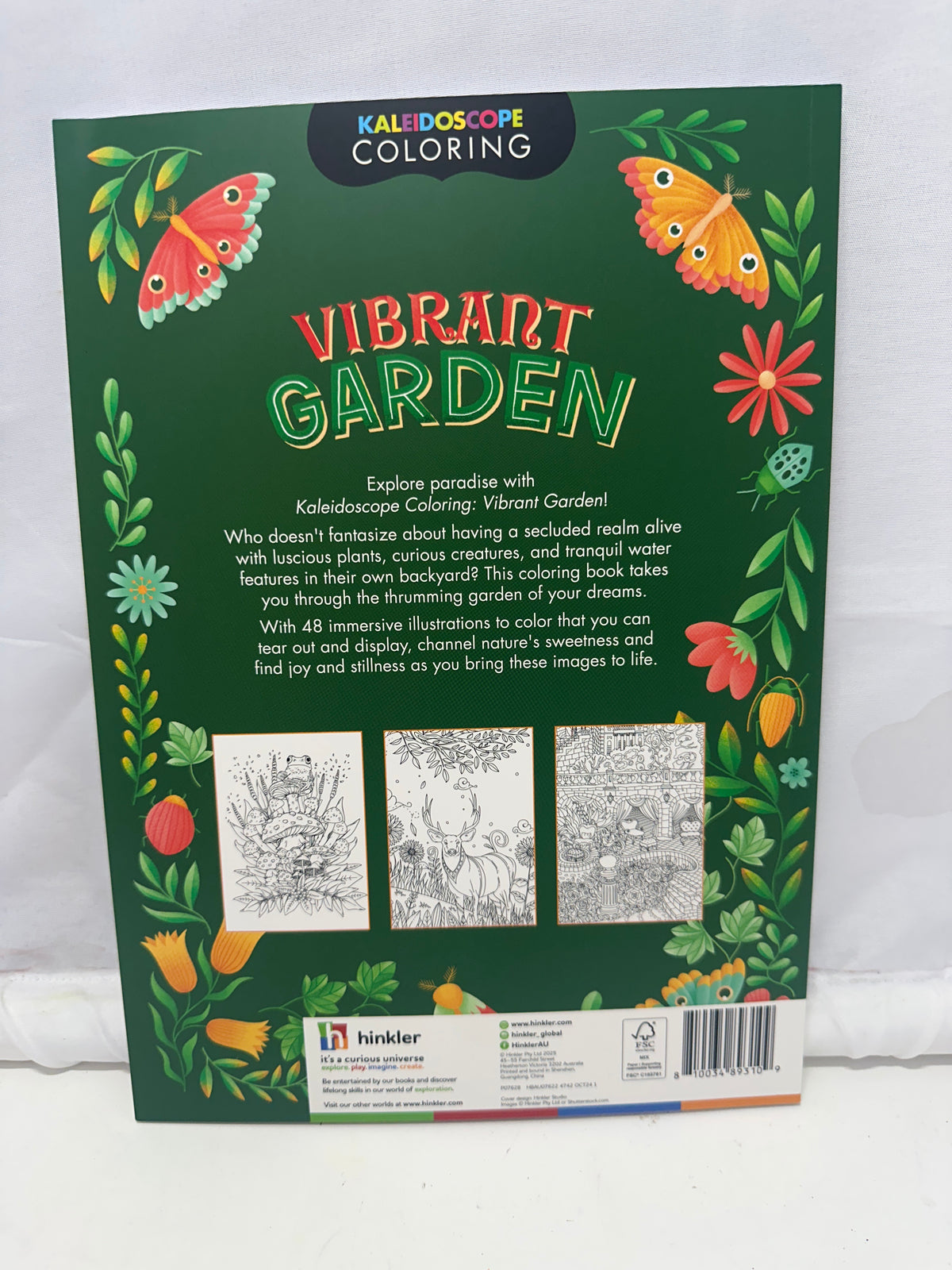 Kaleidoscope Coloring Vibrant Garden book - back