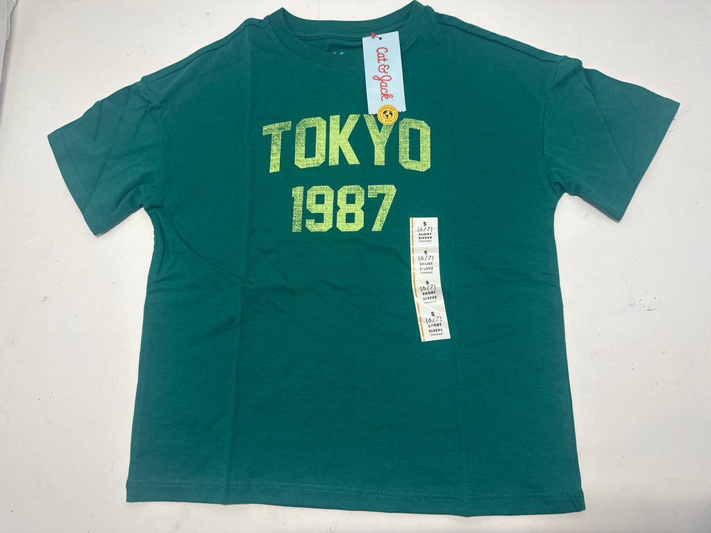 Cat & Jack Tokyo Graphic T Shirt Deep Green Size S product photo 1