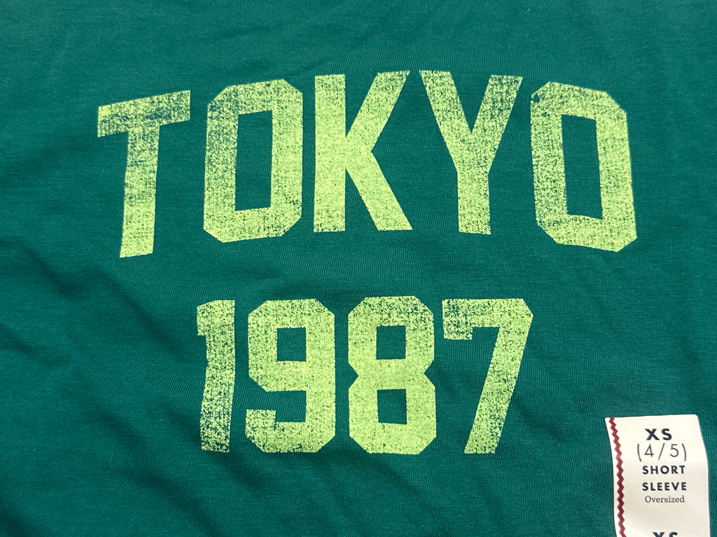 Cat & Jack Tokyo Graphic T Shirt Deep Green Size XS product photo 4