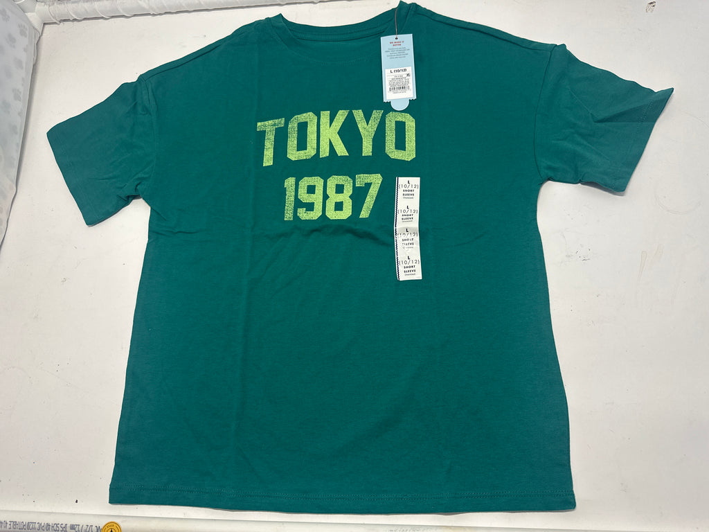 Cat & Jack Tokyo Graphic T Shirt Deep Green Size L product photo 1