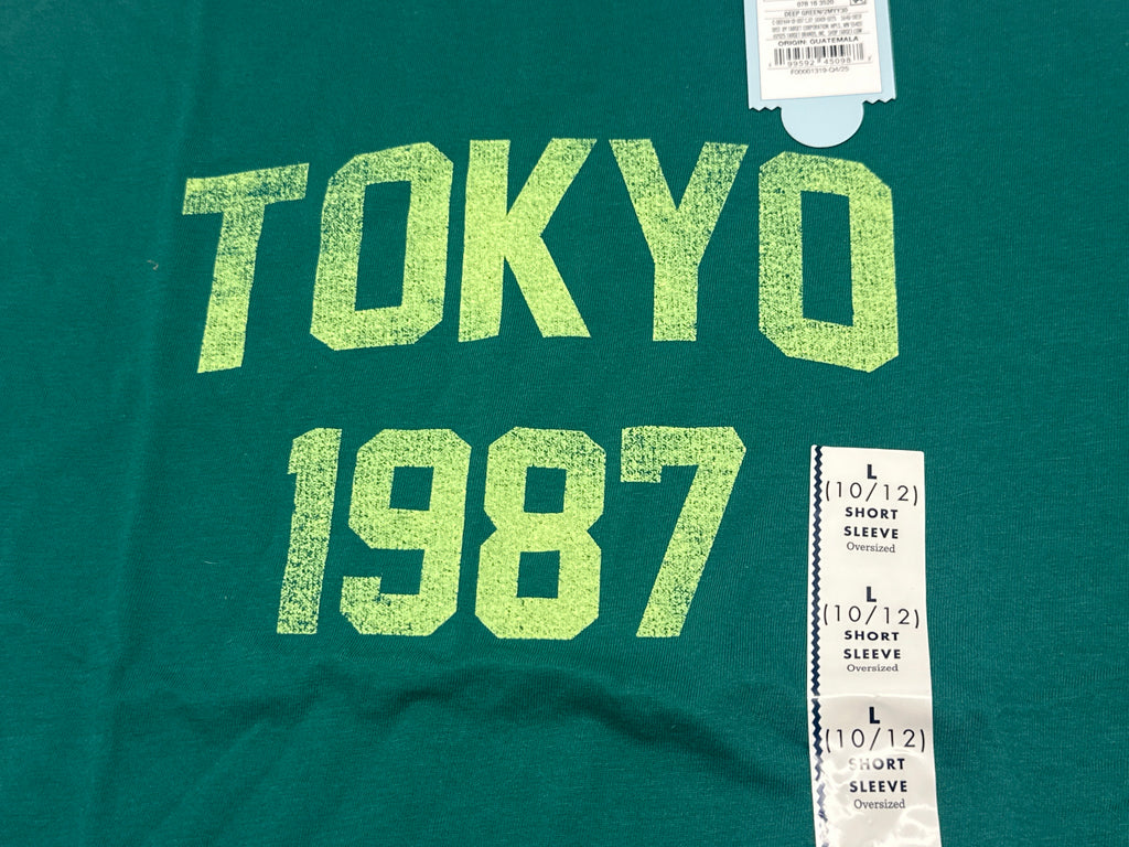Cat & Jack Tokyo Graphic T Shirt Deep Green Size L product photo 3