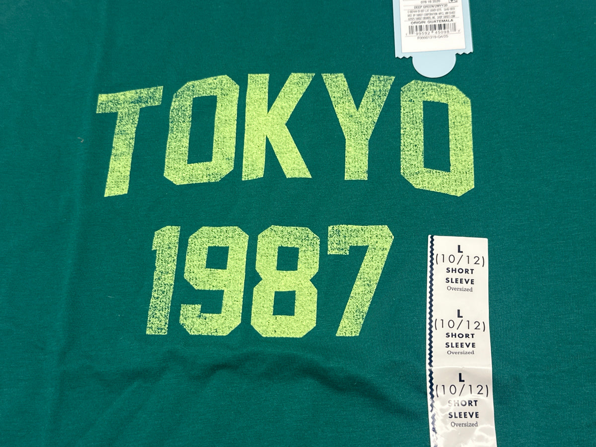 Cat & Jack Tokyo Graphic T Shirt Deep Green Size L product photo 3