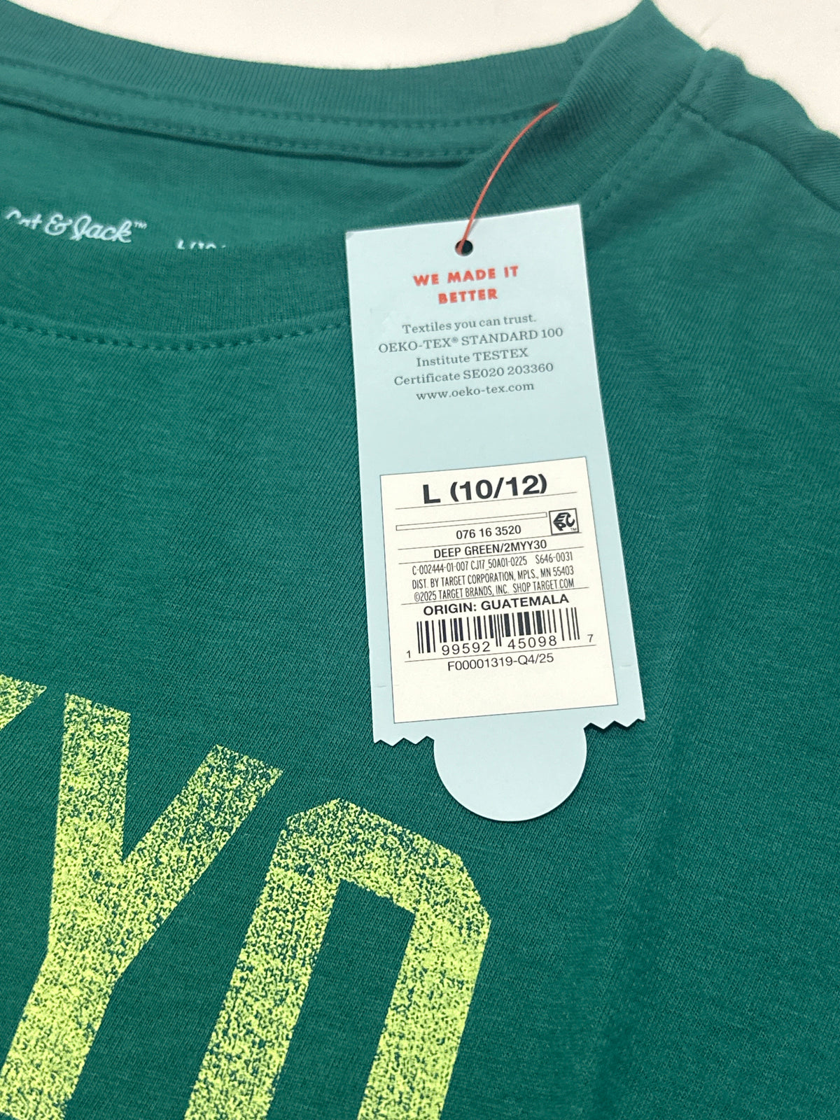 Cat & Jack Tokyo Graphic T Shirt Deep Green Size L product photo 5