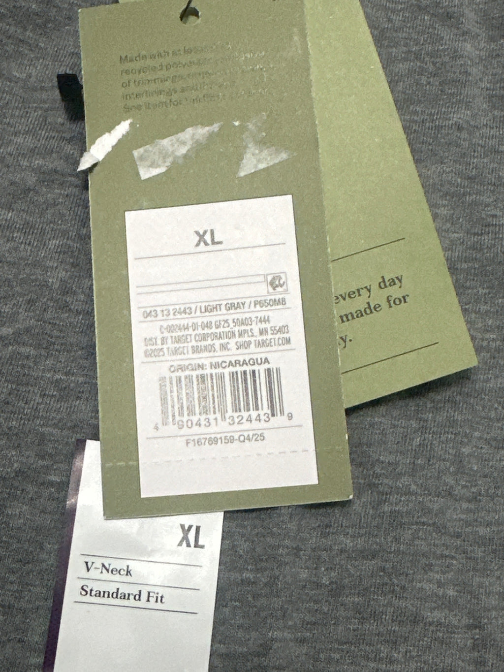 Goodfellow & Co Light Gray V Neck T Shirt Size XL product photo 5