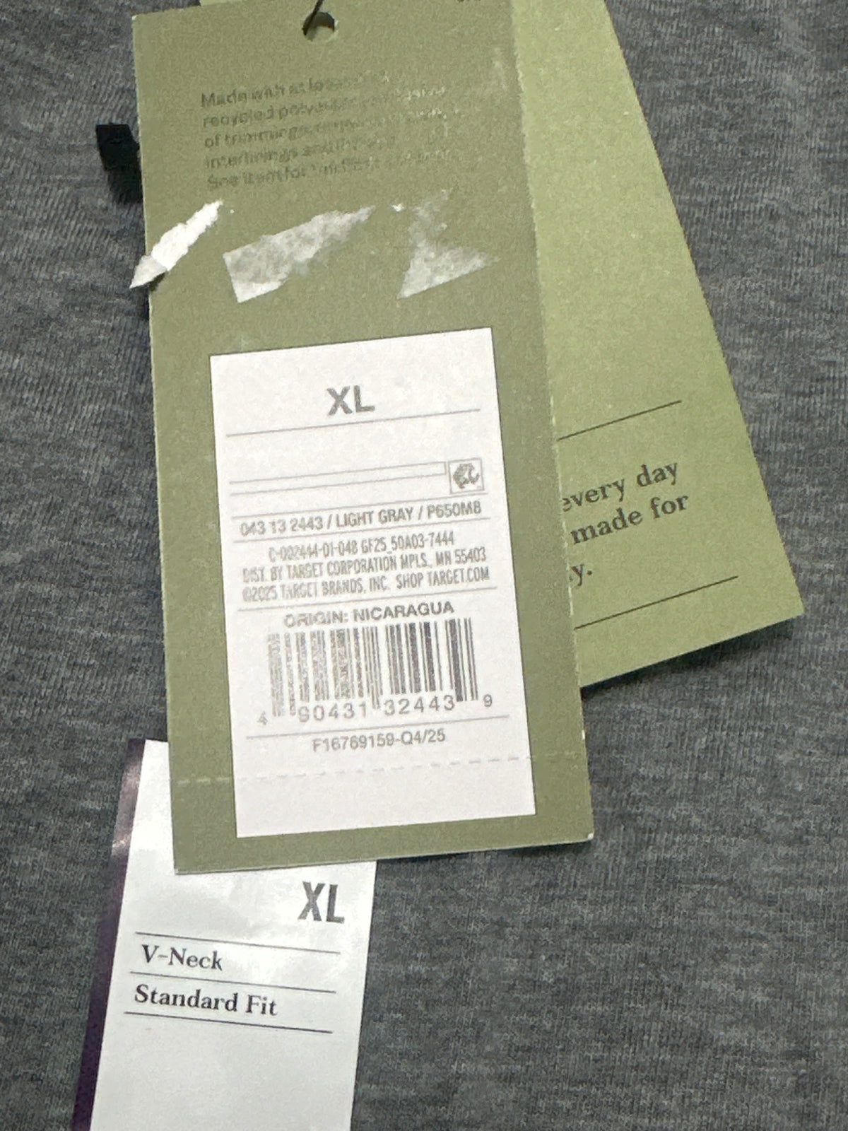 Goodfellow & Co Light Gray V Neck T Shirt Size XL product photo 5