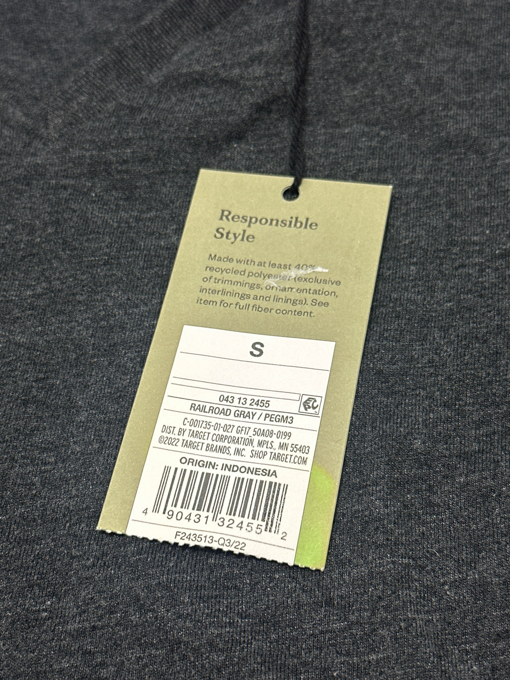 Goodfellow & Co Railroad Gray V Neck T Shirt Size S product photo 5