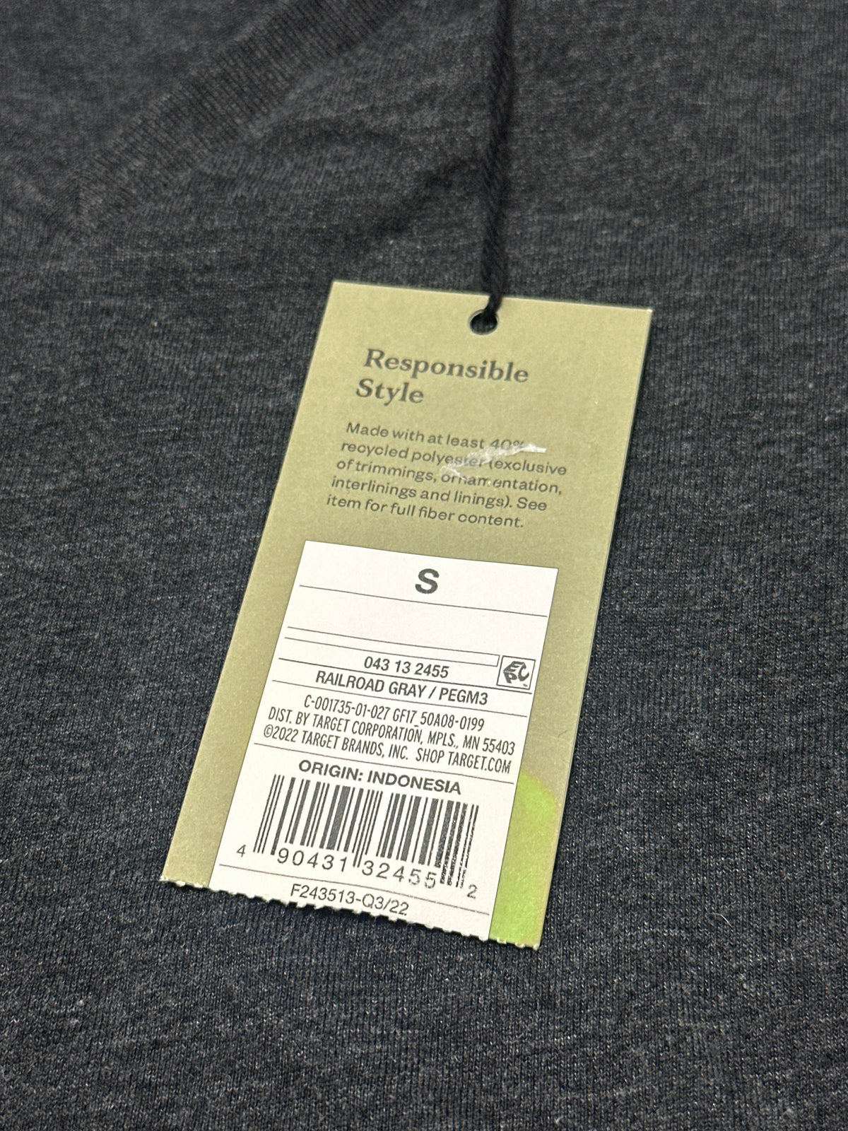 Goodfellow & Co Railroad Gray V Neck T Shirt Size S product photo 5