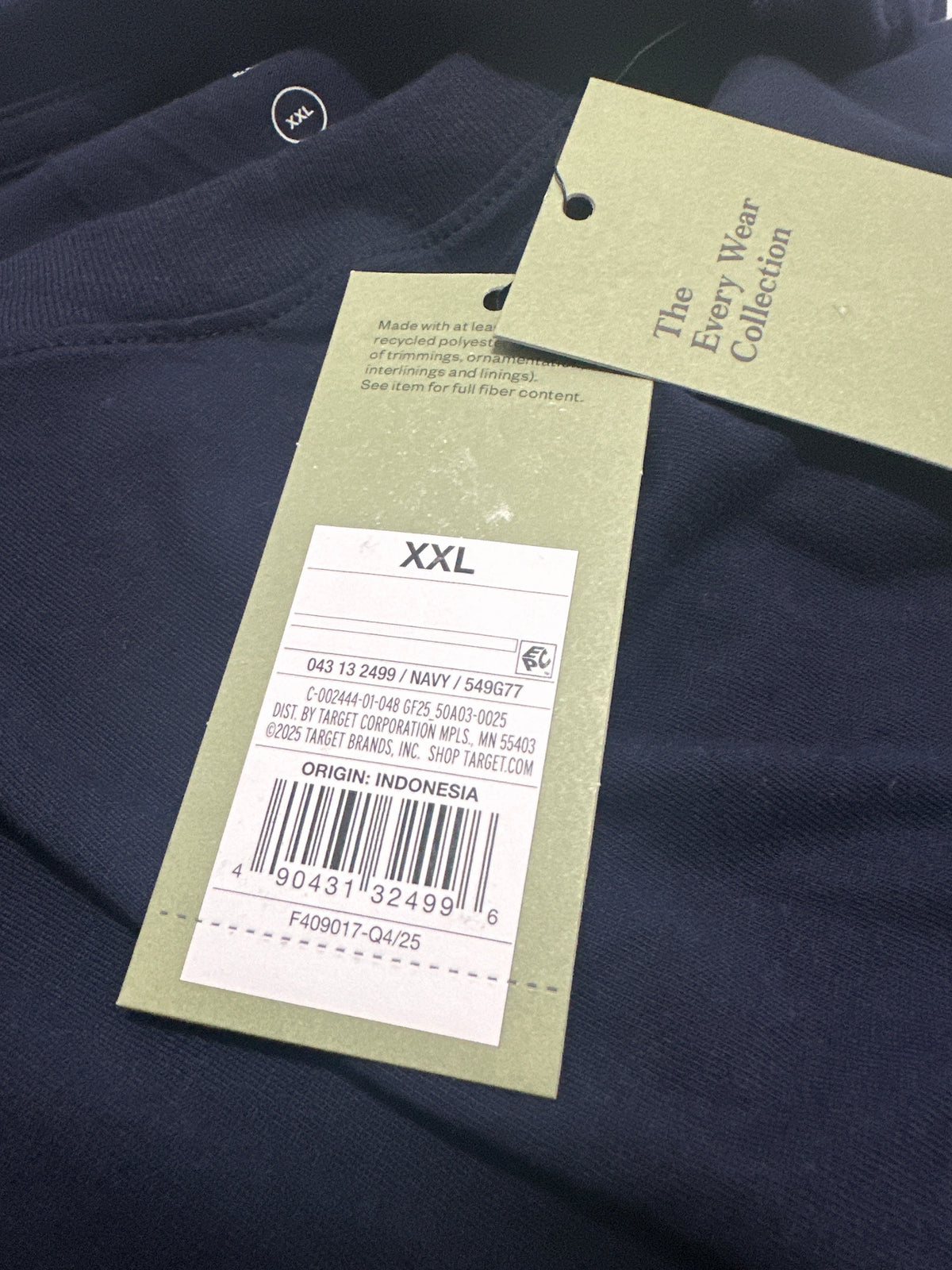 Goodfellow & Co Navy Crew Neck T Shirt Size XXL product photo 5