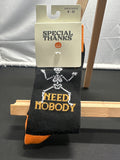 Special Thanks I Don't Need Nobody Halloween adult dress socks size 6-12