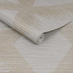 Super Fresco Easy Serenity Geo Neutral and Gold Wallpaper-11yrds x 20.47in