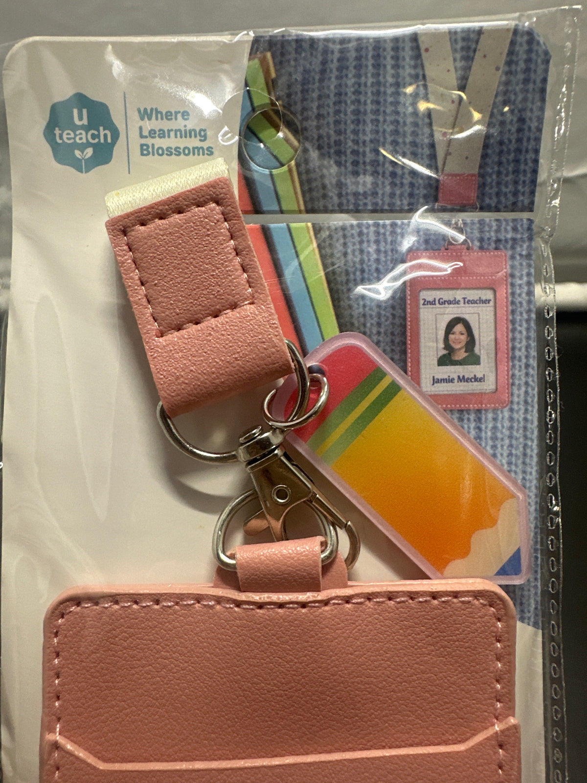 U Brands U-Teach Pink Teacher Lanyard with ID Badge Holder - photo 2