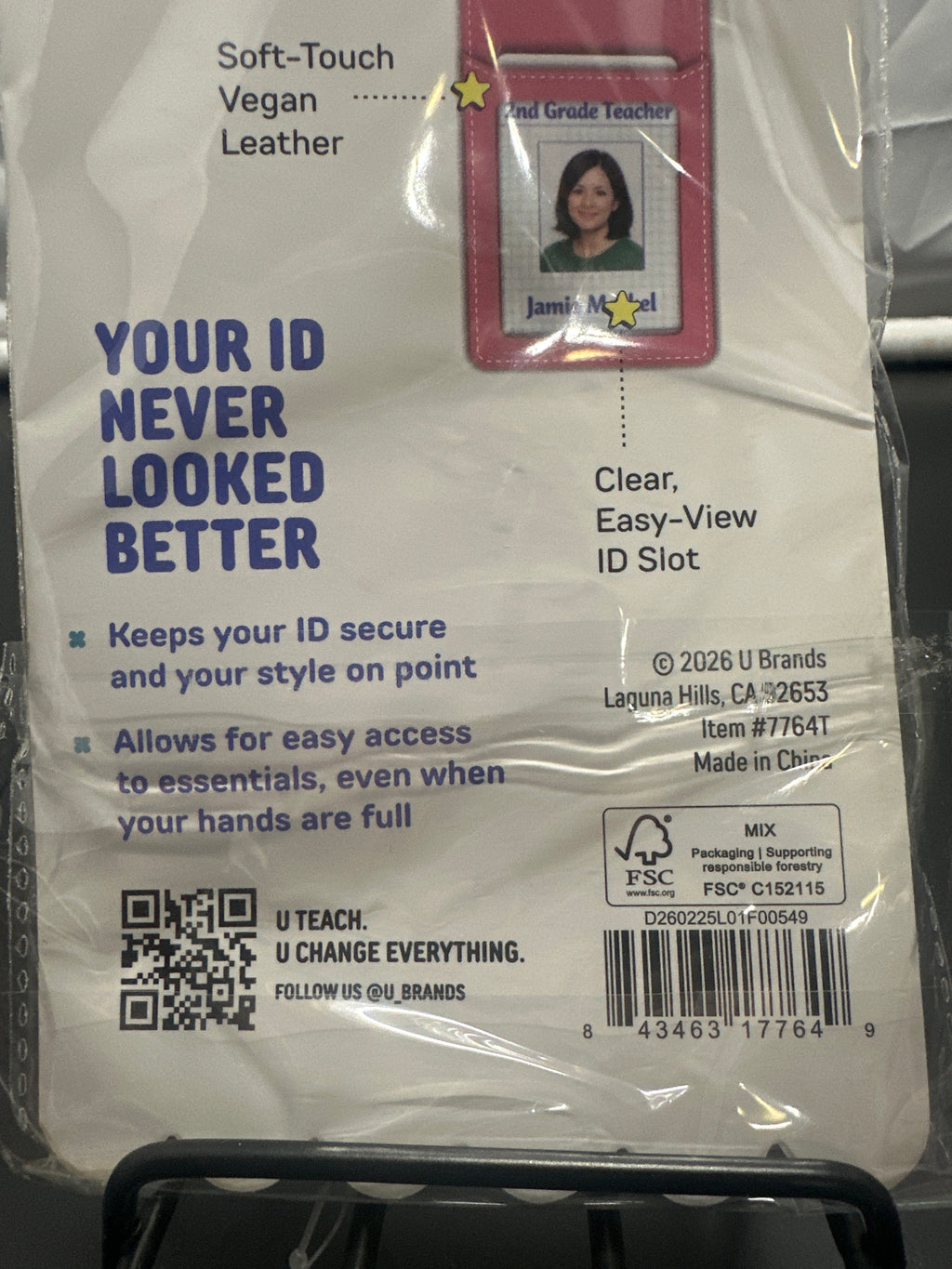 U Brands U-Teach Pink Teacher Lanyard with ID Badge Holder - photo 4