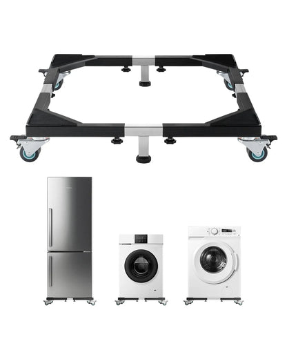 VEVOR Fridge Stand Mobile Base, 1200 lbs Load Capacity, Washing Machine Stand with 8 Locking Twin Wheels and 4 Brakes, 23-36.6 Inches Adjustable Furniture Dolly for Washer, Refrigerator and Dryer