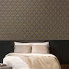 Sublime Art Deco Black and Gold Wallpaper- 11ydsx20.5in