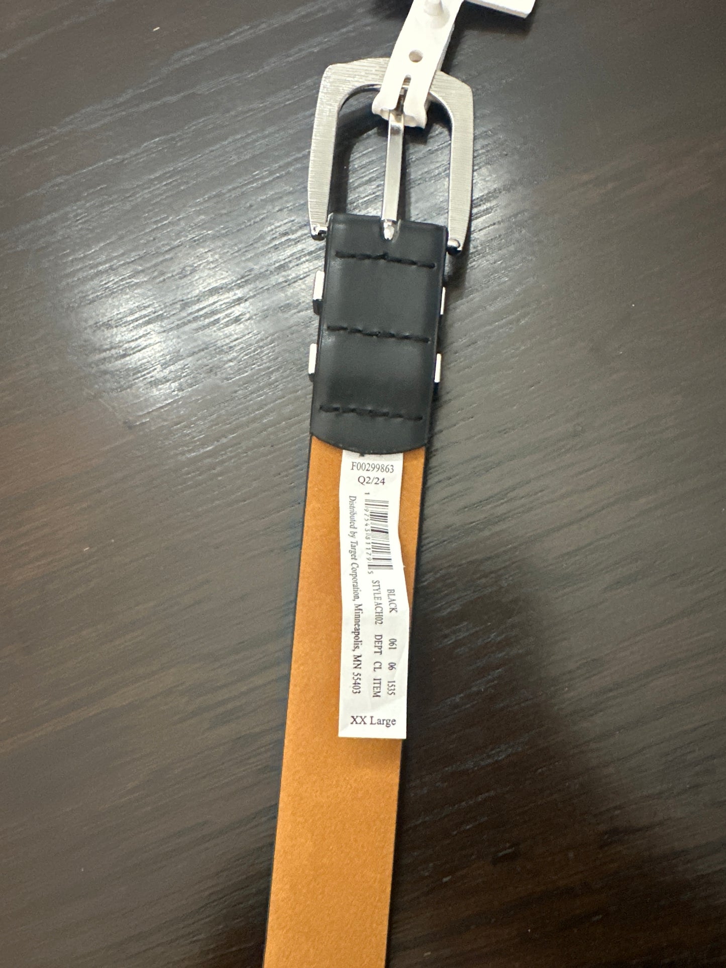 A New Day™ Faux Leather Belt with Polished Silver Buckle