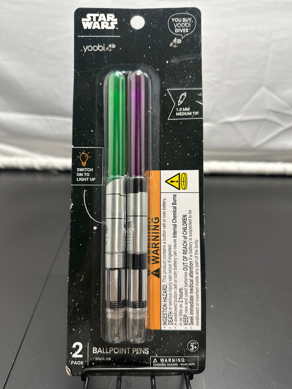 Yoobi Star Wars green and purple light-up ballpoint pens 2 pack