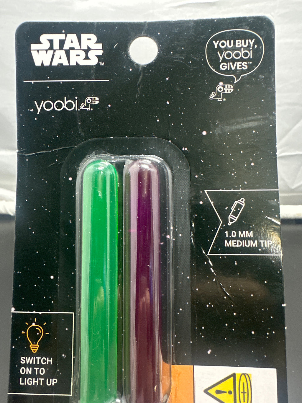 Yoobi Star Wars green and purple light-up ballpoint pens 2 pack